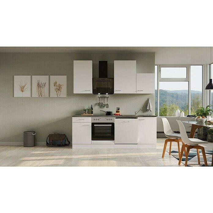 Flex-Well Lucca Küchenzeile Typ 1 (Breite: 220 cm, Höhe: 234 cm, Weiß, Mit Elektrogeräten) | BAUHAUS