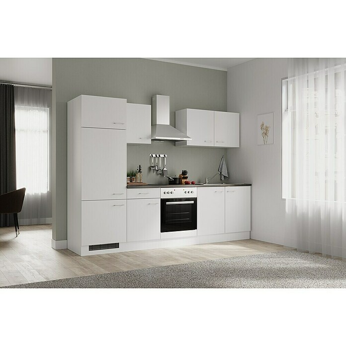 Flex-Well Lucca Küchenzeile Typ 1 (Breite: 270 cm, Höhe: 200 cm, Weiß, Mit Elektrogeräten) | BAUHAUS