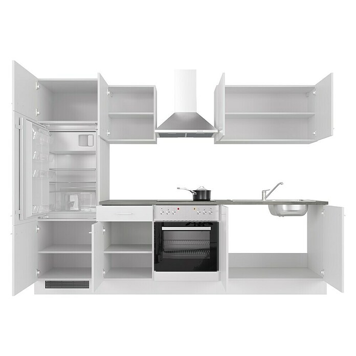 Flex-Well Lucca Küchenzeile Typ 1 (Breite: 270 cm, Höhe: 200 cm, Weiß, Mit Elektrogeräten) | BAUHAUS