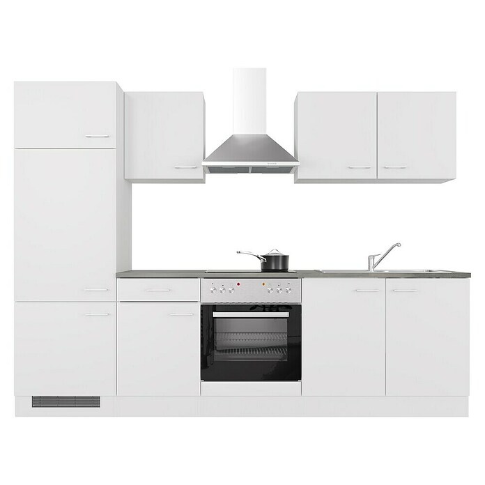Flex-Well Lucca Küchenzeile Typ 1 (Breite: 270 cm, Höhe: 200 cm, Weiß, Mit Elektrogeräten) | BAUHAUS