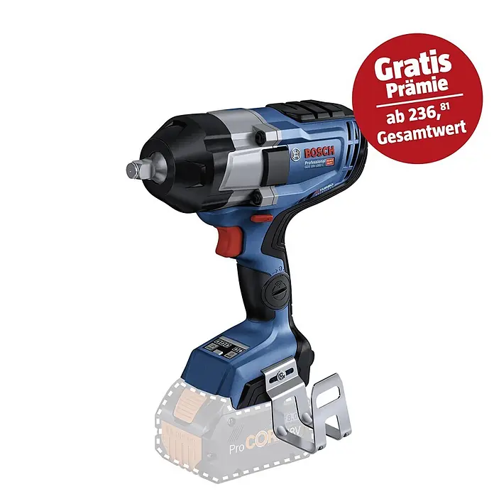 Bosch Professional AMPShare 18V Akku-Drehschlagschrauber GDS 18V-1000 C - 18 V, Ohne Akku, 1.000 Nm, Ohne Bluetooth Low Energy Modul GCY 42 - Akku-Drehschlagschrauber von Bosch Professional mit Gratis-Prämie ab 236,81 € Gesamtwert für Profi-Anwender.
