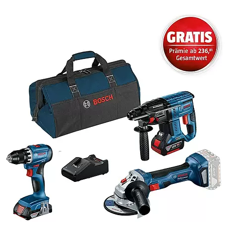 Bosch Professional AMPShare 18V Maschinen-Set 3 Tool Kit