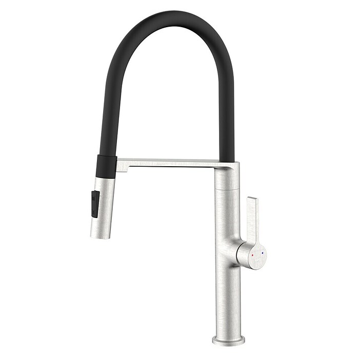 Grifo de cocina Tokyo (Acero/Negro) | BAUHAUS