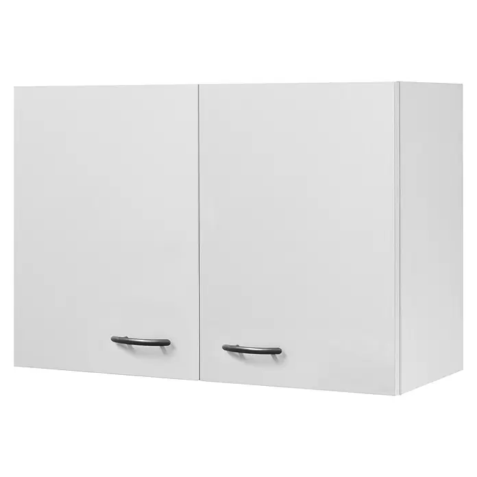 Flex-Well Wito Küchen-Hängeschrank - B x T x H: 80 x 32 x 54,8 cm, Weiß - Weiße Küchenoberschränke mit dunklen Griffen.