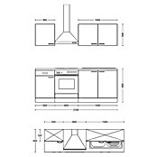 Flex-Well Tiago Singleküche (Breite: 210 cm, Grau, Mit Elektrogeräten) | BAUHAUS