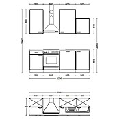 Flex-Well Avila Küchenzeile Typ 1 (Breite: 220 cm, Höhe: 234 cm, Magnolia, Mit Elektrogeräten, Mit Dunstabzugshaube 6091 H) | BAUHAUS