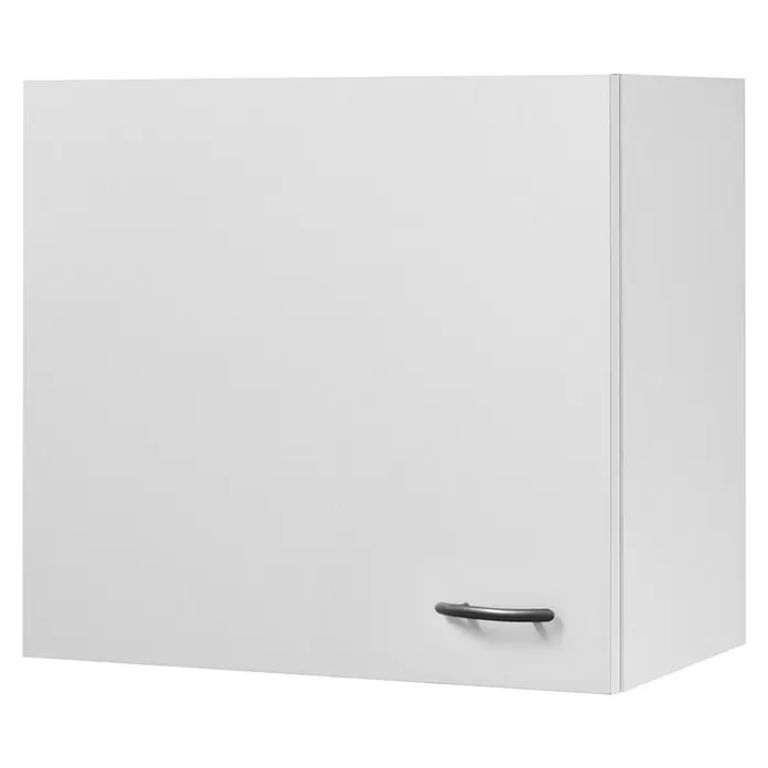 Flex-Well Wito Singleküche - Breite: 210 cm, Weiß, Mit 2-Platten-Kochfeld - Weißer Schrank mit dunklem Griff.
