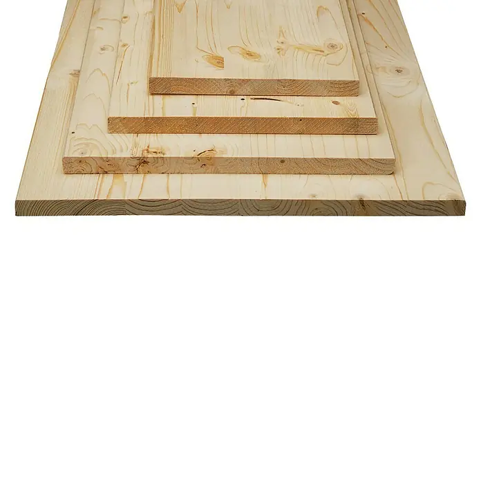 Leimholzplatte Naturwuchs - Kiefer, Qualitätsstufe Leimholzplatte: C/C, 1.200 x 200 x 18 mm - Verschiedene Größen von hellen Holzbrettern, ideal für Bauprojekte oder DIY-Möbel. Robuste Holzqualität für vielfältige Anwendungen.