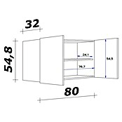 Flex-Well Lund Hängeschrank (B x T x H: 80 x 32 x 54,8 cm, Lichtgrau) | BAUHAUS