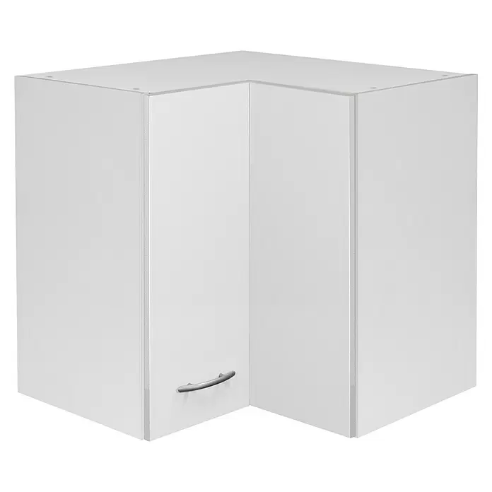 Flex-Well Wito Eck-Hängeschrank - B x T x H: 60 x 32 x 54,8 cm, Weiß - Weißer Eck-Wandschrank mit silbernem Griff.