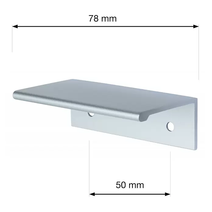 Walteco Möbelgriff Monaco - Lochabstand: 50 mm, Aluminium, Verchromt matt - Silberfarbene Metall-Griffleiste für Möbel.