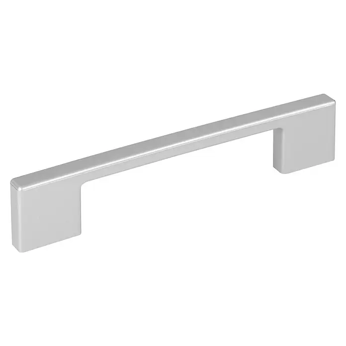 Walteco Möbelgriff - Lochabstand: 128 mm, Kunststoff, Silber - Moderner, silberfarbener, rechteckiger Möbelgriff mit langem Stangendesign.