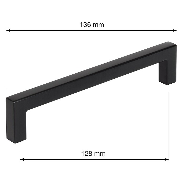Walteco Meubelgreep Prisma (Gatafstand: 128 mm, Aluminium, Zwart mat) | BAUHAUS