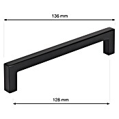 Walteco Meubelgreep Prisma (Gatafstand: 128 mm, Aluminium, Zwart mat) | BAUHAUS
