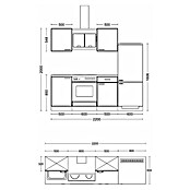 Flex-Well Avila Küchenzeile Typ 1 (Breite: 220 cm, Höhe: 200 cm, Magnolia, Mit Elektrogeräten, Mit Dunstabzugshaube 9039 X/XW) | BAUHAUS