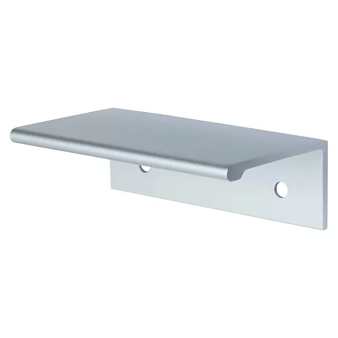 Walteco Möbelgriff Monaco - Lochabstand: 50 mm, Aluminium, Verchromt matt - Griffleiste aus silbernem Aluminium für Schränke, mit Schraublöchern.