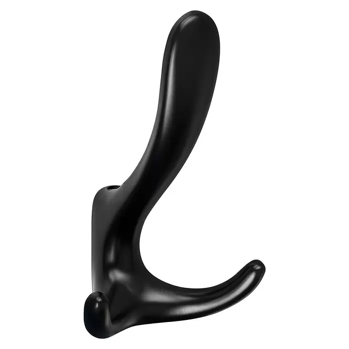 Walteco Garderobenhaken Trillo - L x B x H: 128 x 78 x 56 mm, Anzahl Haken: 3 Stk., Schwarz - Glatter, schwarzer Wandhaken mit modernem, geschwungenem Design.