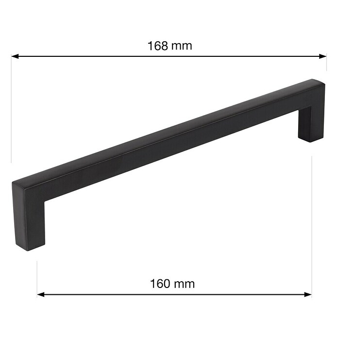 Walteco Meubelgreep Prisma (Gatafstand: 160 mm, Aluminium, Zwart mat) | BAUHAUS