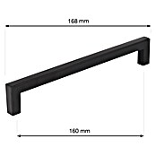 Walteco Meubelgreep Prisma (Gatafstand: 160 mm, Aluminium, Zwart mat) | BAUHAUS