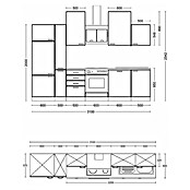 Flex-Well Samoa Küchenzeile (Breite: 310 cm, Höhe: 234 cm, Weiß/Braun, Mit Elektrogeräten) | BAUHAUS
