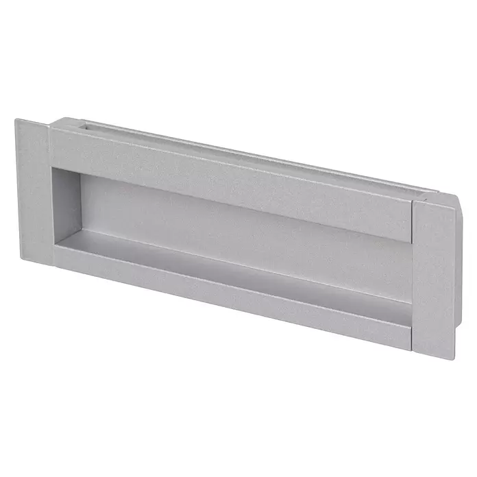 Walteco Möbelgriff Mayen - Lochabstand: 96 mm, Aluminium, Verchromt matt - Silberfarbener Griffmulde für moderne Möbel.