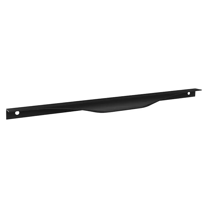 Walteco Möbelgriff Todi - Lochabstand: 360 mm, Aluminium, Schwarz matt - Matter schwarzer moderner Griffleiste für Schränke mit Schraubenlöchern.