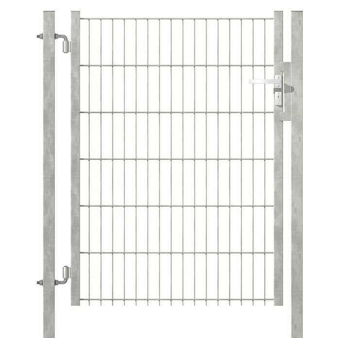 Hadra Zauntor100 x 83 cm, Silbergrau, Stahl Front View