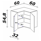 Flex-Well Tiago Eck-Hängeschrank (B x T x H: 60 x 32 x 54,8 cm, Basaltgrau matt) | BAUHAUS