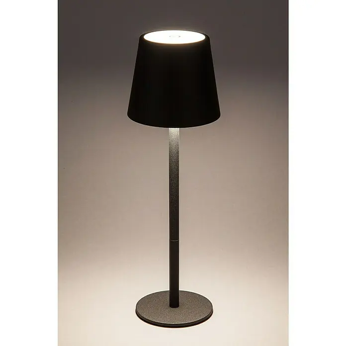 Starlux Paola Akku-Tischleuchte - 3 Stk., 1,6 W, L x B x H: 8,6 x 8,6 x 27 cm, Warmweiß, Schwarz - Elegante Stehlampe mit schwarzem Schirm, die ein warmes Licht verbreitet und eine stilvolle Atmosphäre schafft. Das schlichte Design passt perfekt in moderne Wohnräume.