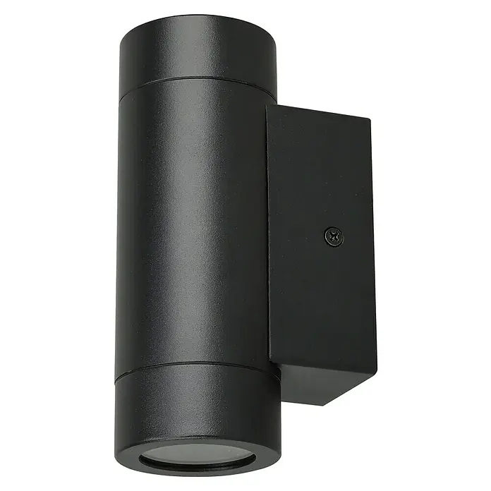 Tween Light Außenwandleuchte Vada - Schwarz, L x B: 16 x 6 cm - Moderne schwarze Wandleuchte aus Metall. Die Leuchte ist zylindrisch und hat eine rechteckige Wandhalterung mit Schraube.