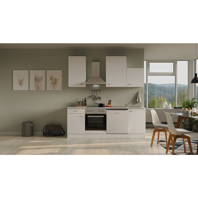 Flex-Well Wito Küchenzeile Typ 1 (Breite: 220 cm, Höhe: 234 cm, Weiß, Mit Elektrogeräten) | BAUHAUS