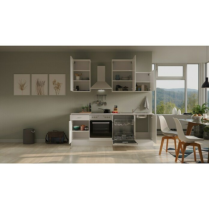 Flex-Well Wito Küchenzeile Typ 1 (Breite: 220 cm, Höhe: 234 cm, Weiß, Mit Elektrogeräten) | BAUHAUS