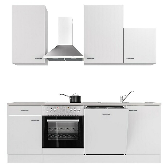 Flex-Well Wito Küchenzeile Typ 1 (Breite: 220 cm, Höhe: 234 cm, Weiß, Mit Elektrogeräten) | BAUHAUS