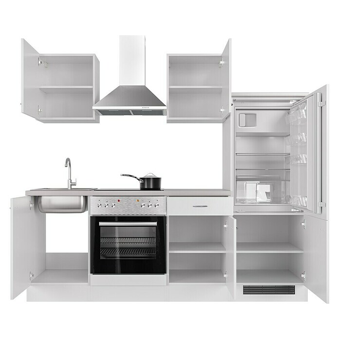 Flex-Well Wito Küchenzeile Typ 1 (Breite: 220 cm, Höhe: 200 cm, Weiß, Mit Elektrogeräten) | BAUHAUS