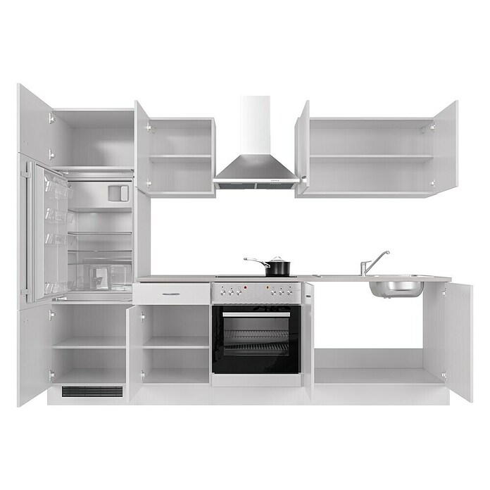 Flex-Well Wito Küchenzeile Typ 1 (Breite: 270 cm, Höhe: 200 cm, Weiß, Mit Elektrogeräten) | BAUHAUS