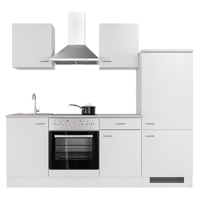 Flex-Well Wito Küchenzeile Typ 1 (Breite: 220 cm, Höhe: 200 cm, Weiß, Mit Elektrogeräten) | BAUHAUS