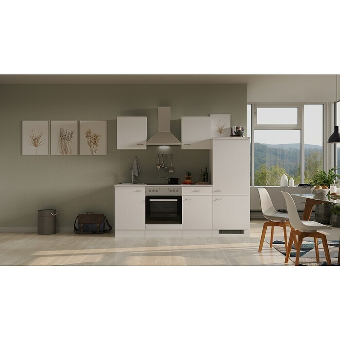 Flex-Well Wito Küchenzeile Typ 1 (Breite: 220 cm, Höhe: 200 cm, Weiß, Mit Elektrogeräten) | BAUHAUS