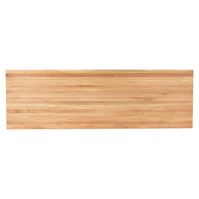 Exclusivholz Arbeitsplatte Rustic - Eiche, 200 x 63,5 x 2,6 cm - Ansicht einer hellbraunen Holzplatte mit einer natürlichen Maserung und einer glatten Oberfläche. Ideal für Möbelbau und Innenausbau.