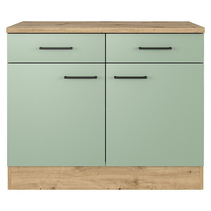 Flex-Well Cara Unterschrank (B x T x H: 100 x 60 x 85 cm, Grün) | BAUHAUS