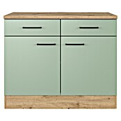Flex-Well Cara Küchen-Unterschrank (B x T x H: 100 x 60 x 85 cm, Grün) | BAUHAUS