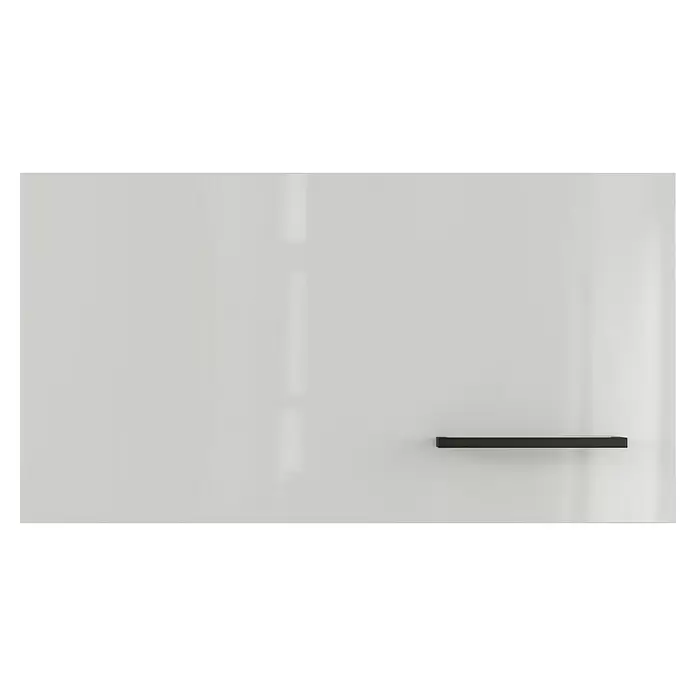 Flex-Well Lund Küchen-Hängeschrank - B x T x H: 60 x 32 x 32 cm, Lichtgrau - Minimalistisches schwarzes schwebendes Wandregal.
