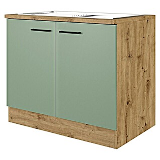 Flex-Well Cara Spülenunterschrank (B x T x H: 100 x 57 x 85 cm, Grün)
