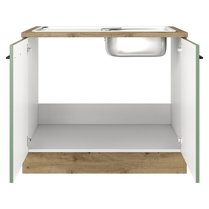 Flex-Well Cara Spülenunterschrank (B x T x H: 100 x 57 x 85 cm, Grün) | BAUHAUS