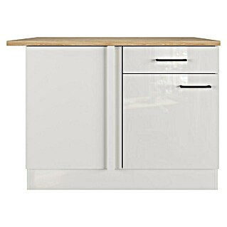 Flex-Well Lund Küchen-Eck-Unterschrank (B x T x H: 110 x 60 x 85 cm, Lichtgrau)