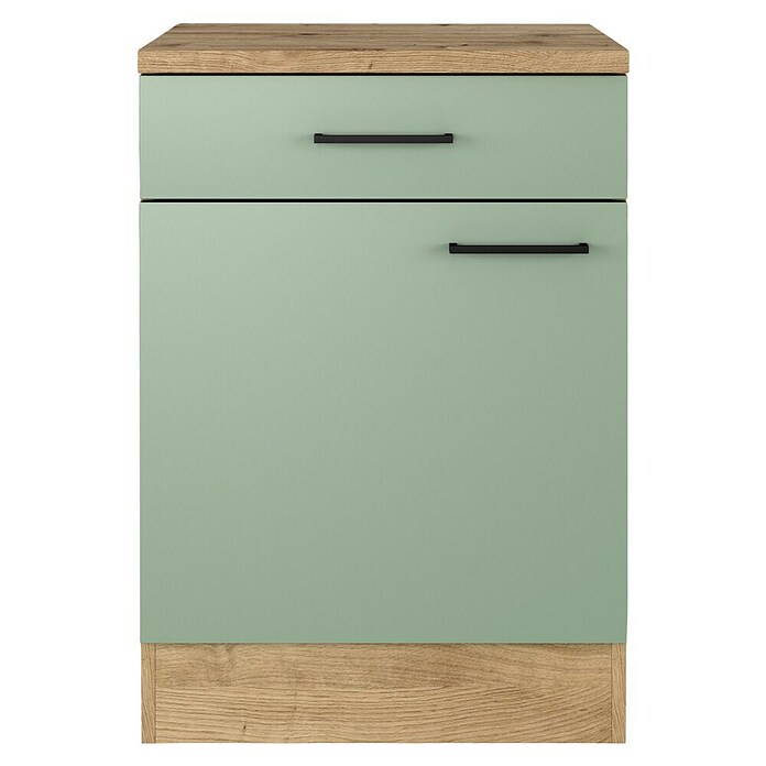 Flex-Well Cara Küchen-Unterschrank (B x T x H: 60 x 60 x 85 cm, Grün) | BAUHAUS