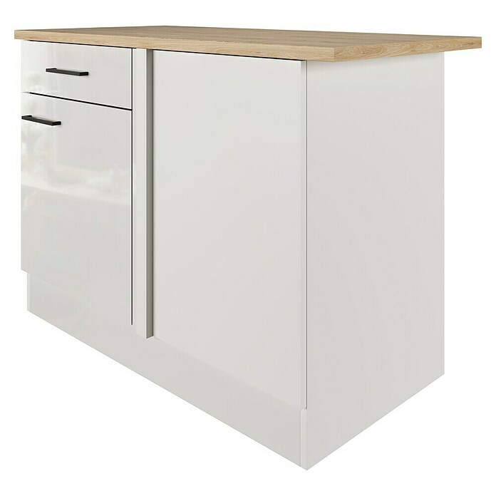 Flex-Well Lund Küchen-Eck-Unterschrank (B x T x H: 110 x 60 x 85 cm, Lichtgrau) | BAUHAUS