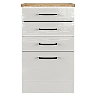 Flex-Well Lund Küchen-Unterschrank Schubkasten (B x T x H: 50 x 60 x 85 cm, Lichtgrau)