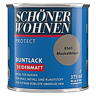 SCHÖNER WOHNEN-Farbe Protect Buntlack Protect (Muskatbraun, 375 ml, Seidenmatt)