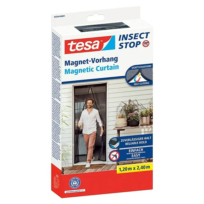 Fliegenvorhang Mit Magnetverschluss – 150x180 Cm, Insektenschutz Für Balkon- & Terrassentür, Selbstklebend, Grau