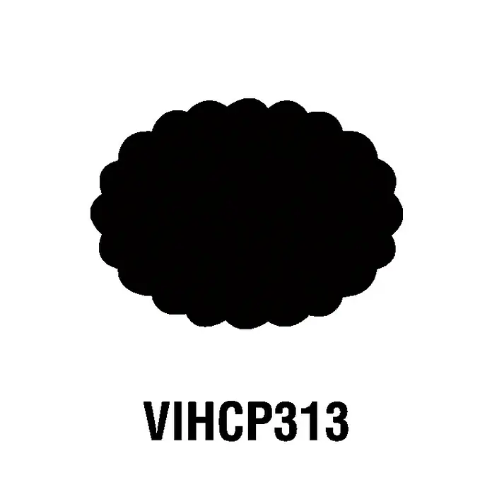 Artemio Perforadora gigante Oval - Óvalo, 5 x 3,5 cm - Forma ornamental negra con el texto "VIHCP313" debajo, ideal para proyectos de diseño y manualidades.